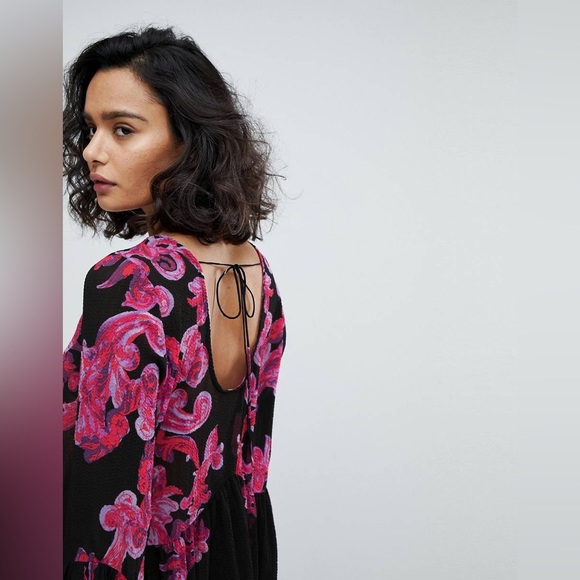 Free People Intimately - Bell Sleeve Swing Dress/Tunic In Black - Picture 3 of 9